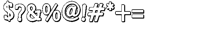ZP Zaster 3 d Condensed Font OTHER CHARS