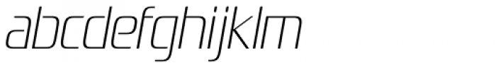 Zrnic ExtraLight Italic Font LOWERCASE