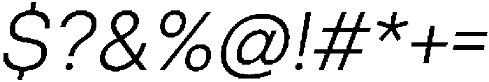 ZT Hakimi Light Italic otf (300) Font OTHER CHARS
