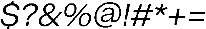ZT Hoky Light Italic otf (300) Font OTHER CHARS