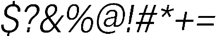 ZT Hoky Light Semi Condensed Italic otf (300) Font OTHER CHARS