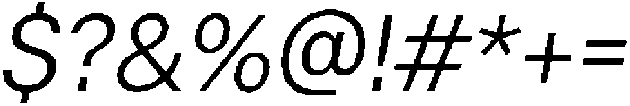 ZT Moven Light Italic otf (300) Font OTHER CHARS