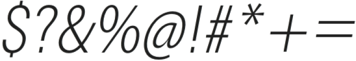 ZT Talk Light Semi Condensed Italic otf (300) Font OTHER CHARS