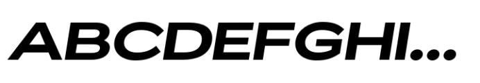 ZT Glora Pro Bold Expanded Italic Font UPPERCASE