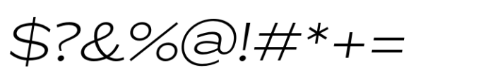 ZT Glora Pro Extra Light Expanded Italic Font OTHER CHARS