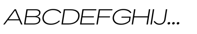 ZT Glora Pro Extra Light Expanded Italic Font UPPERCASE