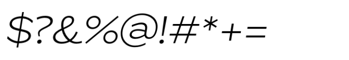 ZT Glora Pro Extra Light Semi Expanded Italic Font OTHER CHARS
