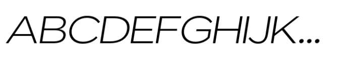 ZT Glora Pro Extra Light Semi Expanded Italic Font UPPERCASE