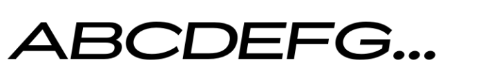 ZT Glora Pro Medium Extra Expanded Italic Font UPPERCASE
