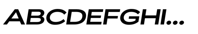 ZT Glora Pro Semi Bold Expanded Italic Font UPPERCASE