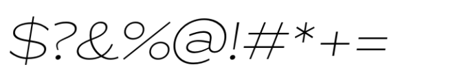 ZT Glora Pro Thin Expanded Italic Font OTHER CHARS