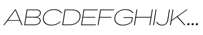 ZT Glora Pro Thin Expanded Italic Font UPPERCASE