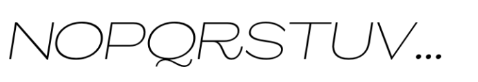 ZT Glora Pro Thin Expanded Italic Font UPPERCASE
