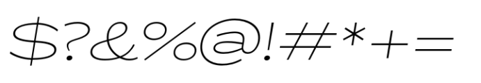 ZT Glora Pro Thin Extra Expanded Italic Font OTHER CHARS