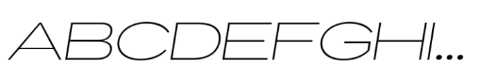 ZT Glora Pro Thin Extra Expanded Italic Font UPPERCASE