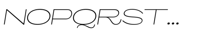 ZT Glora Pro Thin Extra Expanded Italic Font UPPERCASE