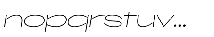 ZT Glora Pro Thin Extra Expanded Italic Font LOWERCASE