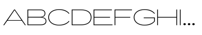 ZT Glora Pro Thin Extra Expanded Font UPPERCASE