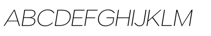 ZT Glora Pro Thin Italic Font UPPERCASE