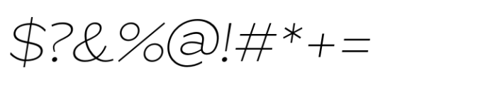 ZT Glora Pro Thin Semi Expanded Italic Font OTHER CHARS