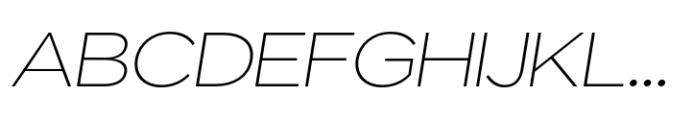 ZT Glora Pro Thin Semi Expanded Italic Font UPPERCASE
