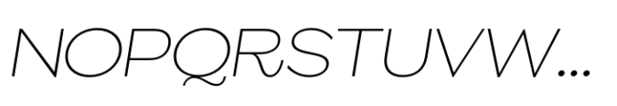 ZT Glora Pro Thin Semi Expanded Italic Font UPPERCASE