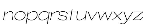ZT Glora Pro Thin Semi Expanded Italic Font LOWERCASE