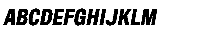 ZT Hoky Black Condensed Italic Font UPPERCASE
