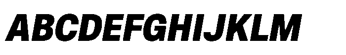 ZT Hoky Black Semi Condensed Italic Font UPPERCASE