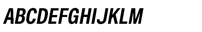 ZT Hoky Bold Condensed Italic Font UPPERCASE