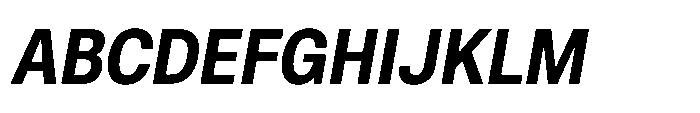 ZT Hoky Bold Semi Condensed Italic Font UPPERCASE