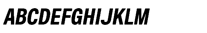 ZT Hoky Extra Bold Condensed Italic Font UPPERCASE