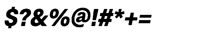 ZT Hoky Extra Bold Semi Condensed Italic Font OTHER CHARS