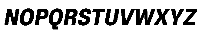 ZT Hoky Extra Bold Semi Condensed Italic Font UPPERCASE