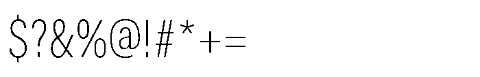 ZT Hoky Extra Light Condensed Font OTHER CHARS