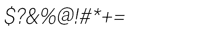 ZT Hoky Extra Light Semi Condensed Italic Font OTHER CHARS