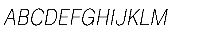 ZT Hoky Extra Light Semi Condensed Italic Font UPPERCASE