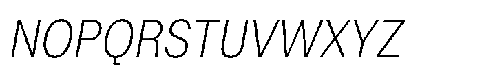 ZT Hoky Extra Light Semi Condensed Italic Font UPPERCASE