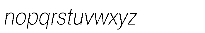 ZT Hoky Extra Light Semi Condensed Italic Font LOWERCASE