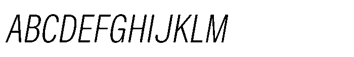 ZT Hoky Light Condensed Italic Font UPPERCASE