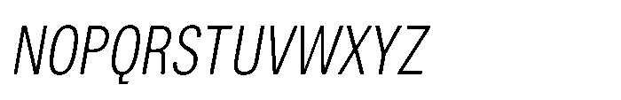 ZT Hoky Light Condensed Italic Font UPPERCASE