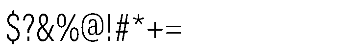 ZT Hoky Light Condensed Font OTHER CHARS