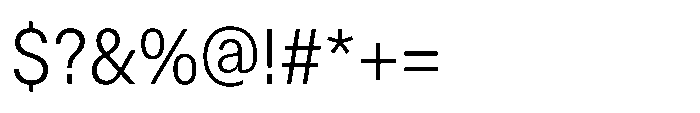 ZT Hoky Light Semi Condensed Font OTHER CHARS