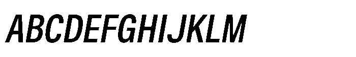 ZT Hoky Semi Bold Condensed Italic Font UPPERCASE