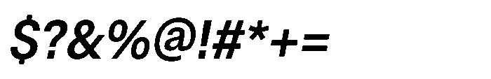 ZT Hoky Semi Bold Semi Condensed Italic Font OTHER CHARS