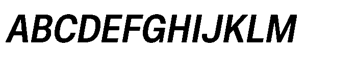 ZT Hoky Semi Bold Semi Condensed Italic Font UPPERCASE
