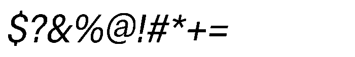 ZT Hoky Semi Condensed Italic Font OTHER CHARS