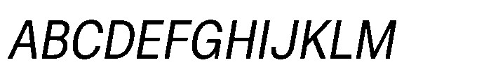 ZT Hoky Semi Condensed Italic Font UPPERCASE