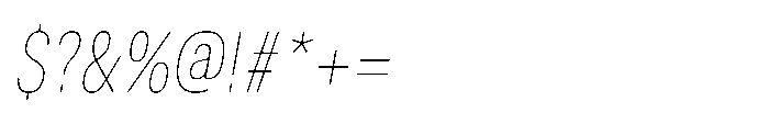 ZT Hoky Thin Condensed Italic Font OTHER CHARS