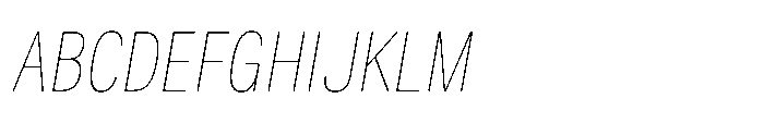 ZT Hoky Thin Condensed Italic Font UPPERCASE